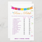 フィエスタメキシコブライダルシャワーゲームプリント (正面/裏面)