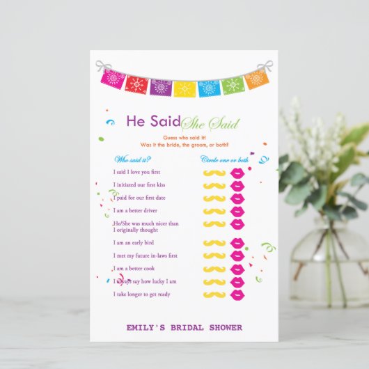 フィエスタメキシコブライダルシャワーゲームプリント (スタンド正面)