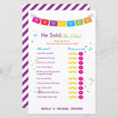 フィエスタメキシコブライダルシャワーゲームプリント (正面/裏面)