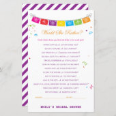 フィエスタメキシコブライダルシャワーゲームプリント (正面/裏面)