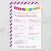 フィエスタメキシコブライダルシャワーゲームプリント (正面/裏面)