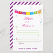 フィエスタメキシコブライダルシャワーゲームプリント (正面/裏面)