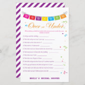 フィエスタメキシコブライダルシャワーゲームプリント (正面/裏面)