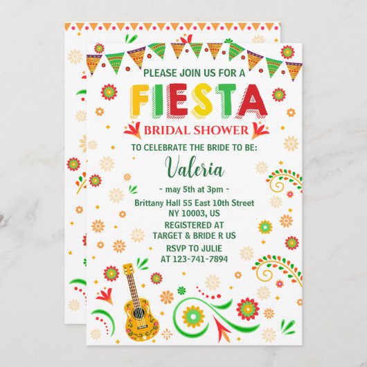 フィエスタメキシコブライダルシャワーシンコデマヨ 招待状 (正面/裏面)