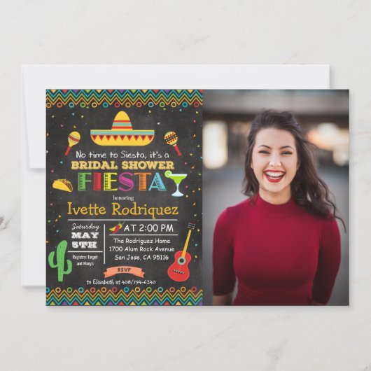 フィエスタメキシコブライダルシャワー写真招待状 招待状 (正面)