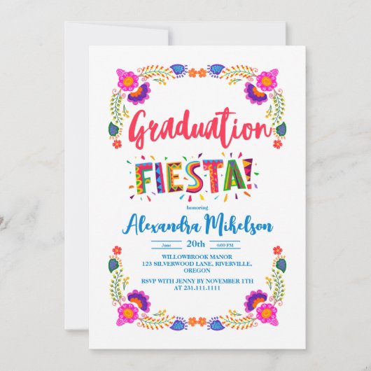 フィエスタメキシコ卒業パーティー 招待状 (正面)
