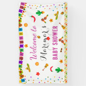 フィエスタメキシコ文化サボテン赤ちゃんシャワー背景 横断幕 (縦)