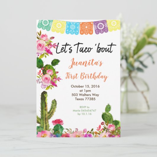 フィエスタメキシコ第1誕生日パーティの招待状 招待状 (スタンド正面)