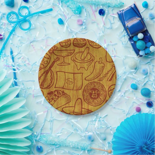 フィエスタメキシコ紙プレート ペーパープレート (パーティー)