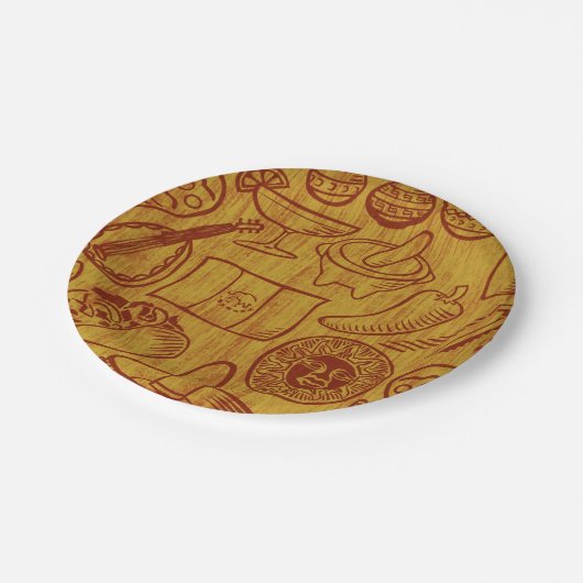 フィエスタメキシコ紙プレート ペーパープレート (アングル)