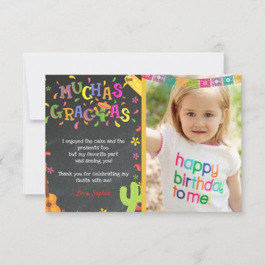 フィエスタメキシコ誕生日サンキューカード（写真あり） 招待状 (正面)