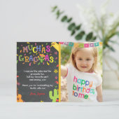 フィエスタメキシコ誕生日サンキューカード（写真あり） 招待状 (スタンド正面)