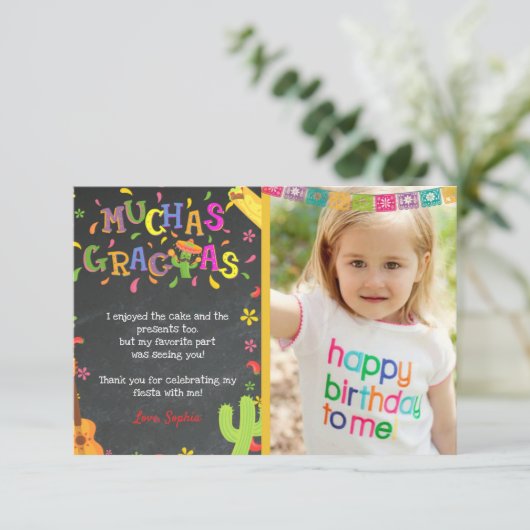 フィエスタメキシコ誕生日サンキューカード（写真あり） 招待状 (スタンド正面)