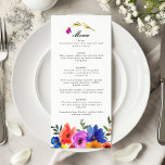 フィエスタメキシスペインのコカラフルフローラ結婚ズ メニュー<br><div class="desc">Fiestaメキシコ鮮やかンのメ結婚ニューを使ってスペインのあなたの文化のスプラッシュインスパイアを追加。美しくデザインされたメニューは、鮮やかなメキシコのフィエスタの本質を捉えはっきりしたた、豊かな赤や日当たりの良い黄色、明るい青、緑の緑など、さまざまな色の花柄で飾られている。</div>