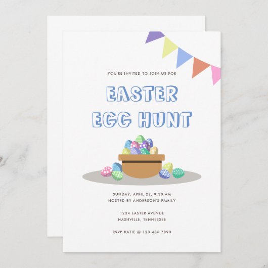 フィエスタモダンイースターエッグ狩り 招待状 (正面/裏面)
