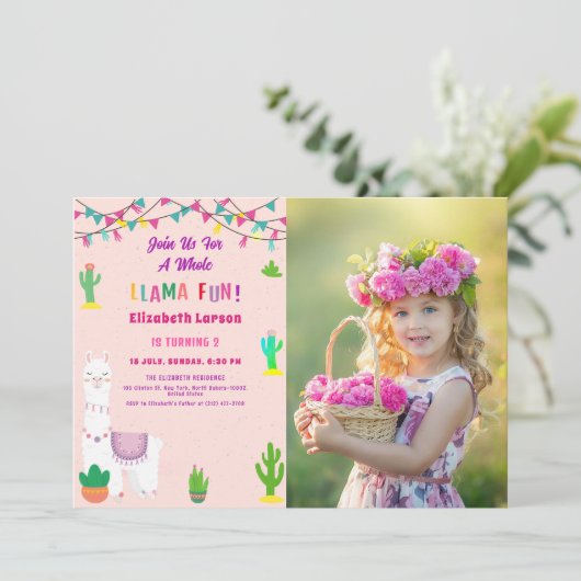 フィエスタラマ子供の誕生日写真 招待状 (スタンド正面)