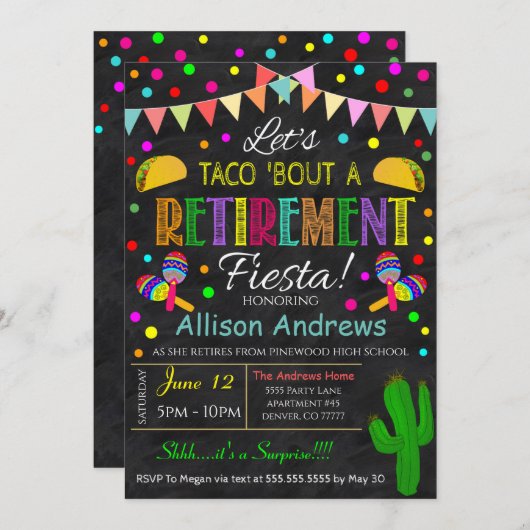 フィエスタリタイアメント招待状 招待状 (正面/裏面)