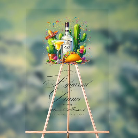 フィエスタリハーサルディナータコス&テキラウェルカム アクリルサイン (ニュートラル)