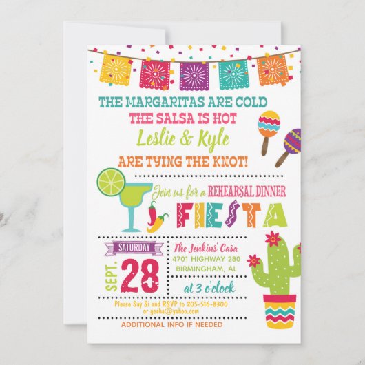 フィエスタリハーサルディナー招待状ホワイト 招待状 (正面)