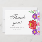 フィエスタレッドフローラフォトキンチェニェラサンキューカード 招待状 (正面)