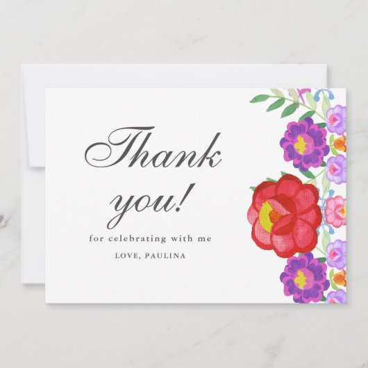 フィエスタレッドフローラフォトキンチェニェラサンキューカード 招待状 (正面)