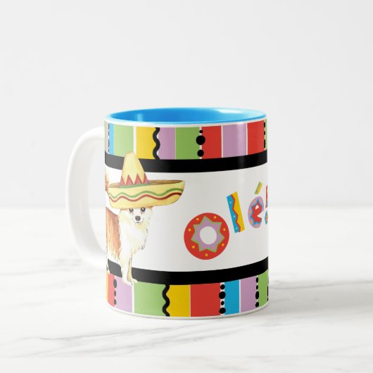 フィエスタロングコートチワワ ツートーンマグカップ (正面左)