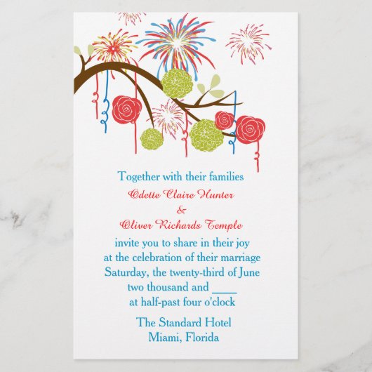 フィエスタワンダーランド結婚式招待状 便箋 (正面)