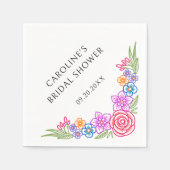 フィエスタヴィヴィヴィッドカラフルブライダルシャワー スタンダードカクテルナプキン (正面)