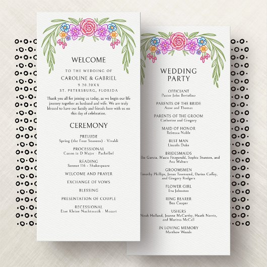 フィエスタヴィヴィヴィッドフローラ結婚式 プログラム