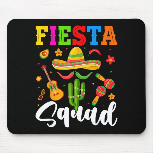 フィエスタ仲間 メキシコ風シンコデマヨで楽しく踊ろう マウスパッド (正面)