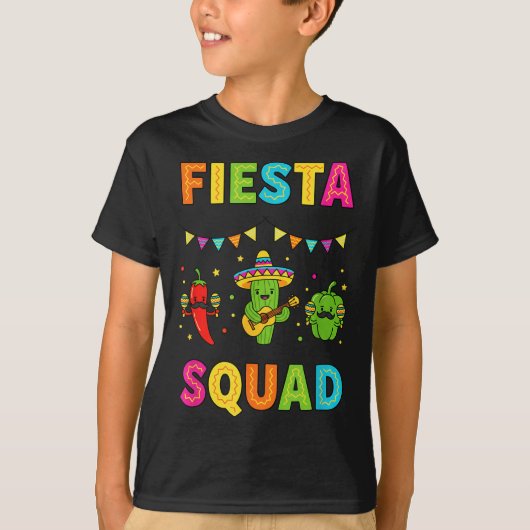 フィエスタ仲間 可愛い サボテン ピーマン パプリカ 子供 Tシャツ (正面)