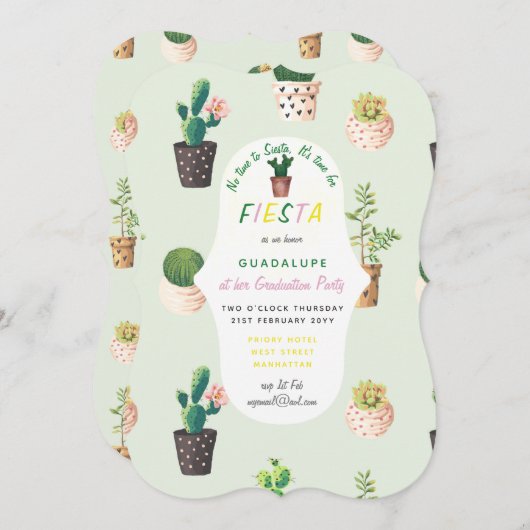 フィエスタ卒業の招待デザートカッティ 招待状 (正面/裏面)