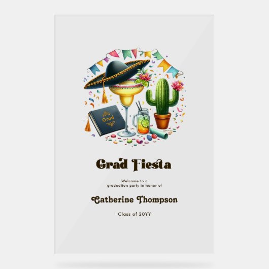 フィエスタ卒業パーティーウェルカム アクリルサイン (正面)