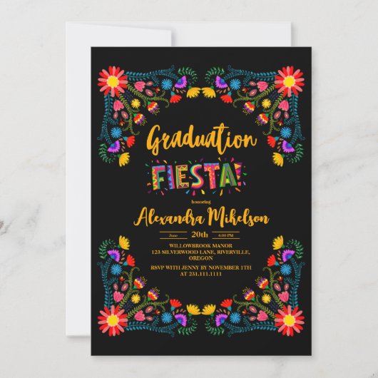 フィエスタ卒業パーティー、メキシコテーマ卒業 招待状 (正面)