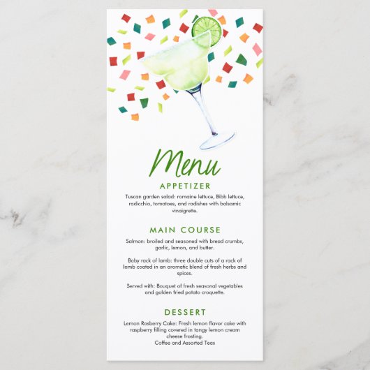 フィエスタ婚約パーティメニュー メニュー (正面)