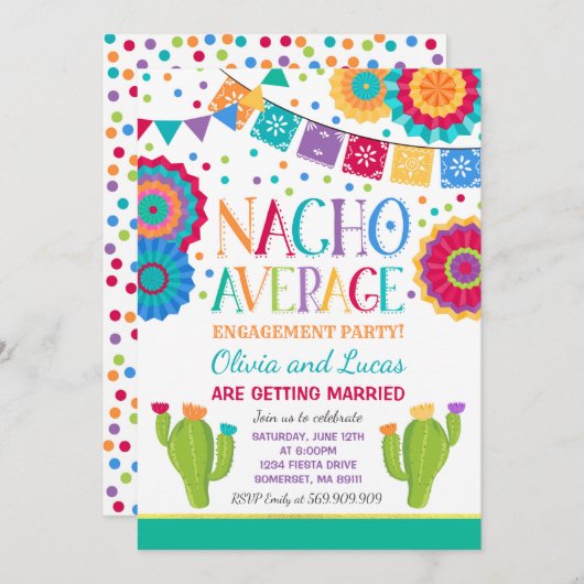 フィエスタ婚約パーティ招待状ナコ平均パーティー 招待状 (正面/裏面)