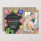 フィエスタ婚約パーティ招待状メキシカンチョーク 招待状 (正面/裏面)