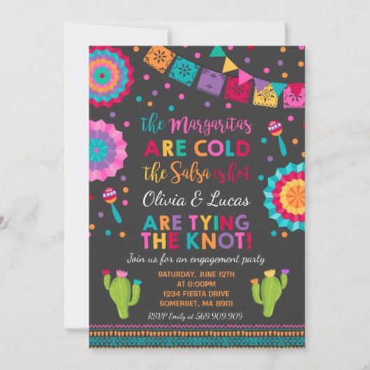 フィエスタ婚約パーティ招待状メキシコパーティー 招待状 (正面)