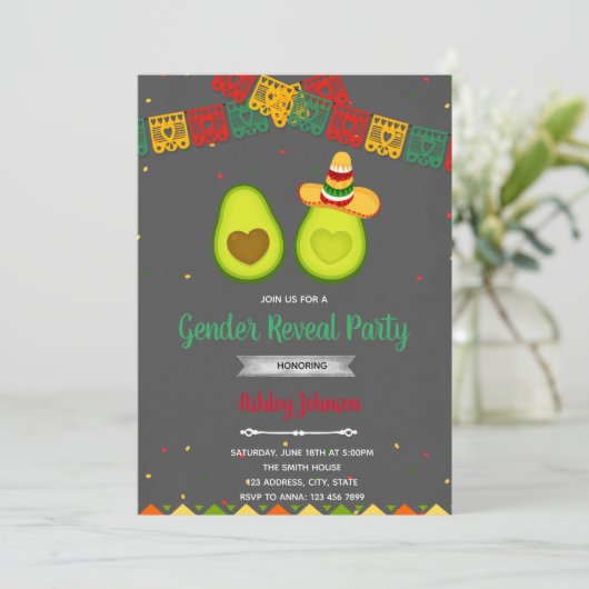 フィエスタ性別発表パーティー招待状 招待状 (スタンド正面)