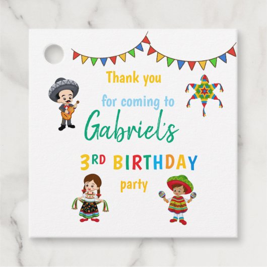 フィエスタ感謝してい誕生日あなたパーティーギフトラベル フェイバータグ (正面)