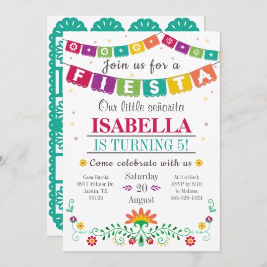 フィエスタ招待状誕生日招待状オールエイジズ 招待状 (正面/裏面)