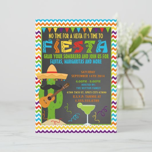 フィエスタ招待状-メキシコパーティの招待状 招待状 (スタンド正面)