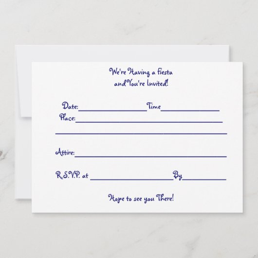 フィエスタ招待状... 招待状 (裏面)