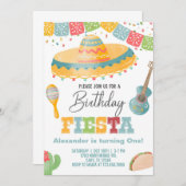 フィエスタ男の子の誕生日の招待状、男の子フィエスタ任意の年齢 招待状 (正面/裏面)
