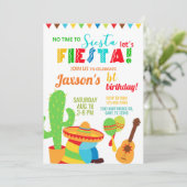 フィエスタ男の子/男の誕生日の招待状、任意の年齢。 招待状 (スタンド正面)