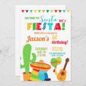 フィエスタ男の子/男の誕生日の招待状、任意の年齢。 招待状 (正面/裏面)