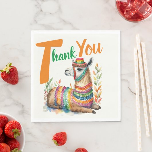 フィエスタ男の赤ちゃんまたはガールシャワーパティウェアラマ スタンダードランチョンナプキン (インサイチュ)