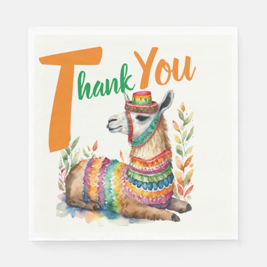 フィエスタ男の赤ちゃんまたはガールシャワーパティウェアラマ スタンダードランチョンナプキン (正面)