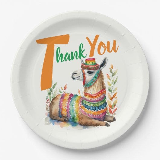 フィエスタ男の赤ちゃんまたはガールシャワーパティウェアラマ ペーパープレート (正面)