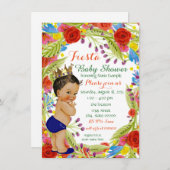 フィエスタ男の赤ちゃんシャワー 招待状 (正面/裏面)